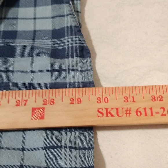 Charles Tyrwhitt Men's Sz Large Slim Fit Button Down Shirt Blue Plaid Cotton EUC - Picture 9 of 9